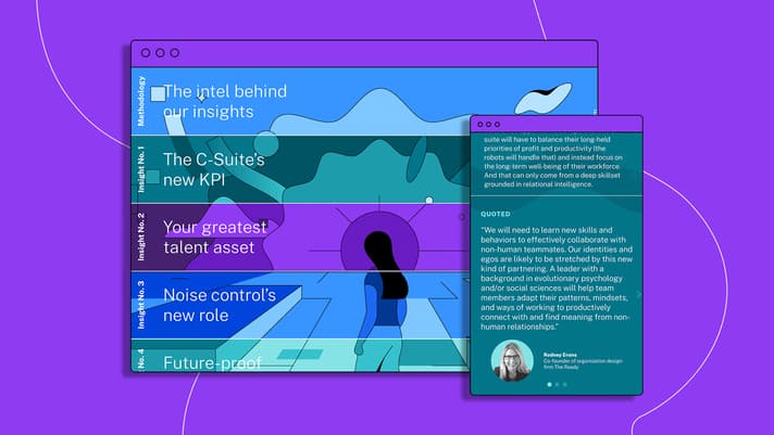 Screengrabs of desktop and mobile display of Citrix WX report against purple background