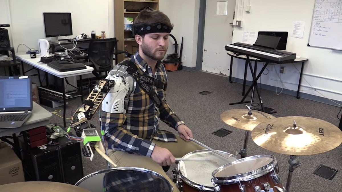 Drummers rejoice: There's now a robot arm for three-handed drumming