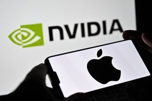 Apple closing in on Nvidia for largest US market cap
