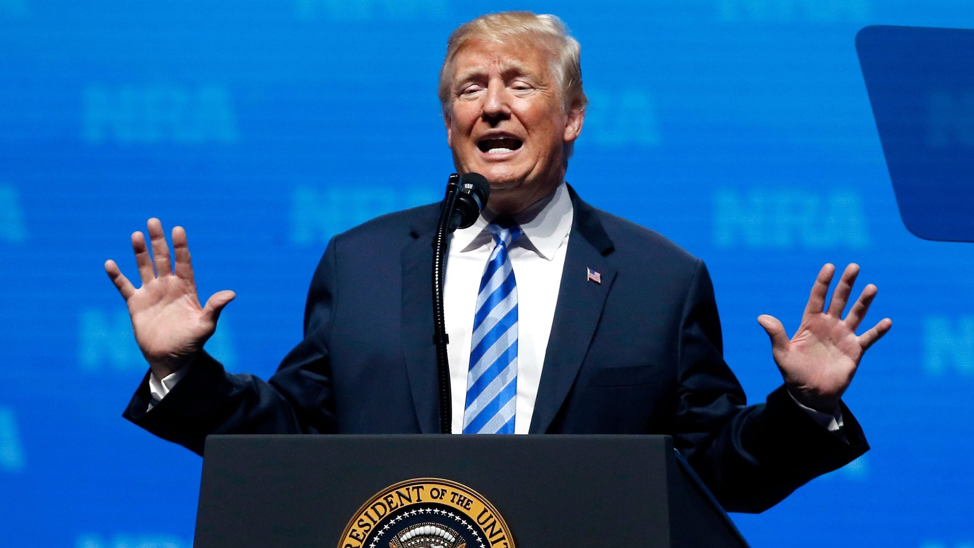 Trump tells the NRA that knives—not guns—turned a London hospital into a “war zone”