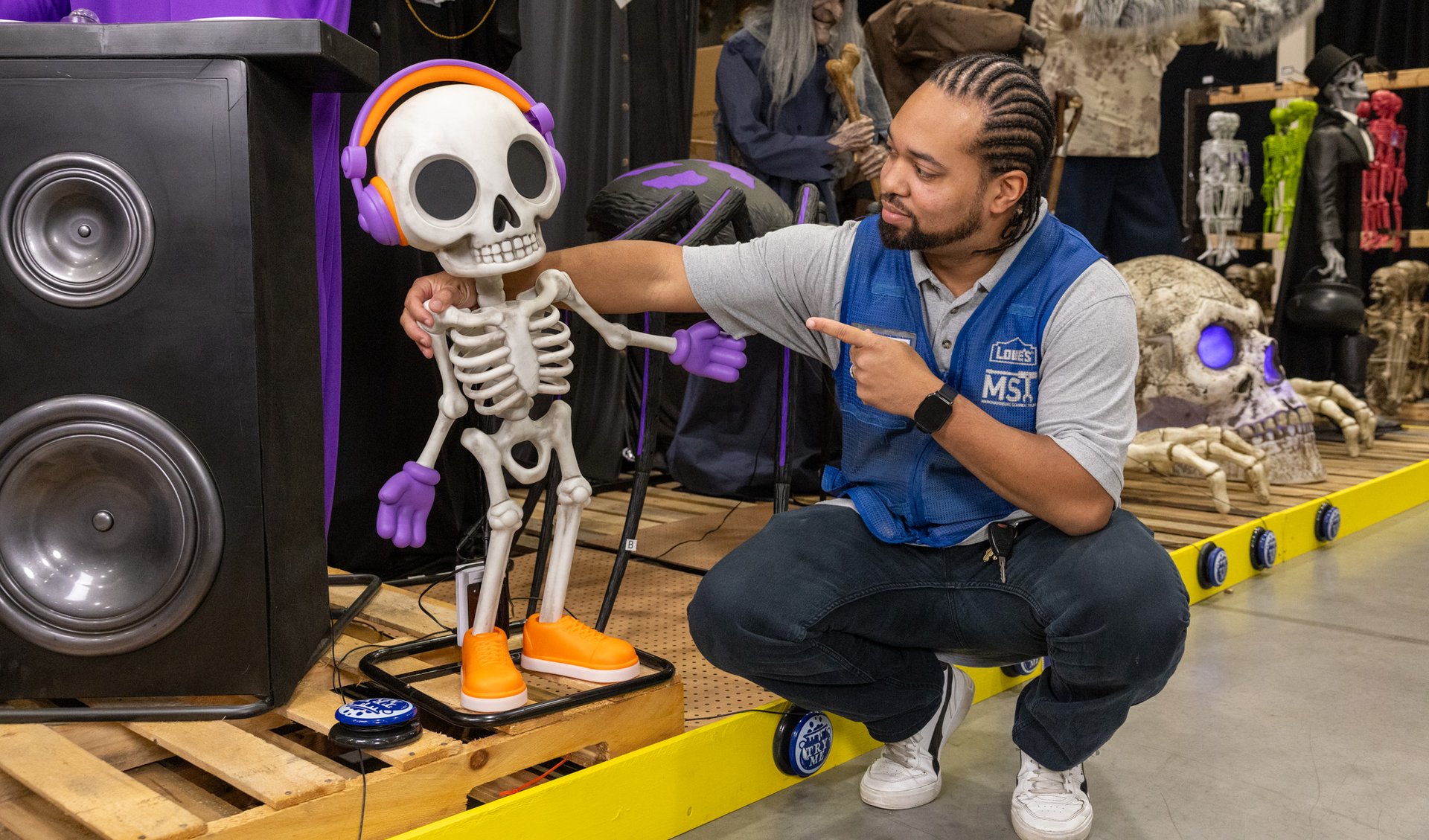 A former cashier's dream of creating a Lowe's Halloween decoration came true. It took 70 tries