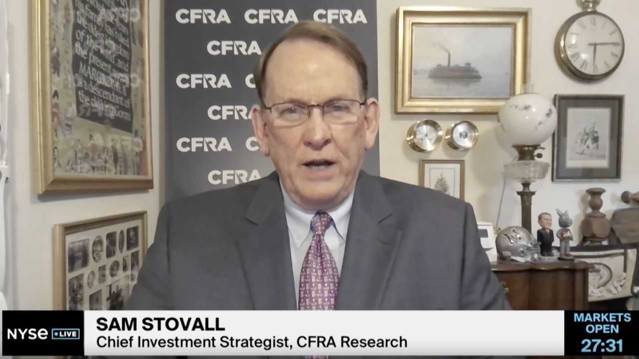 Sam Stovall von CFRA argumentiert für eine prognostizierte EPS-Wachstumsrate von 21 % für den S&P 500 im zweiten Quartal.