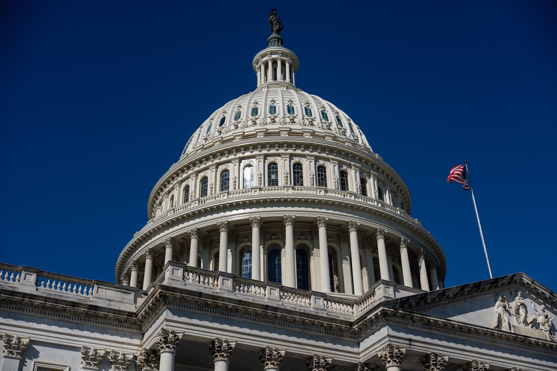 Close-up of the US Capitol in Washington, D.C.