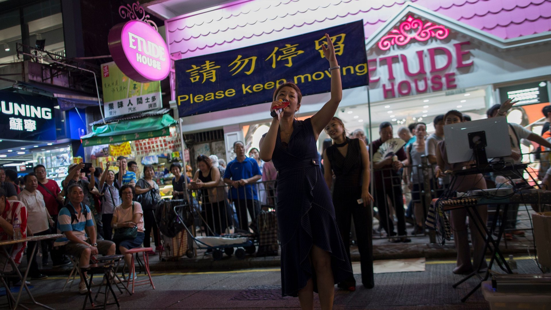 One of the world’s busiest districts has silenced its street performers