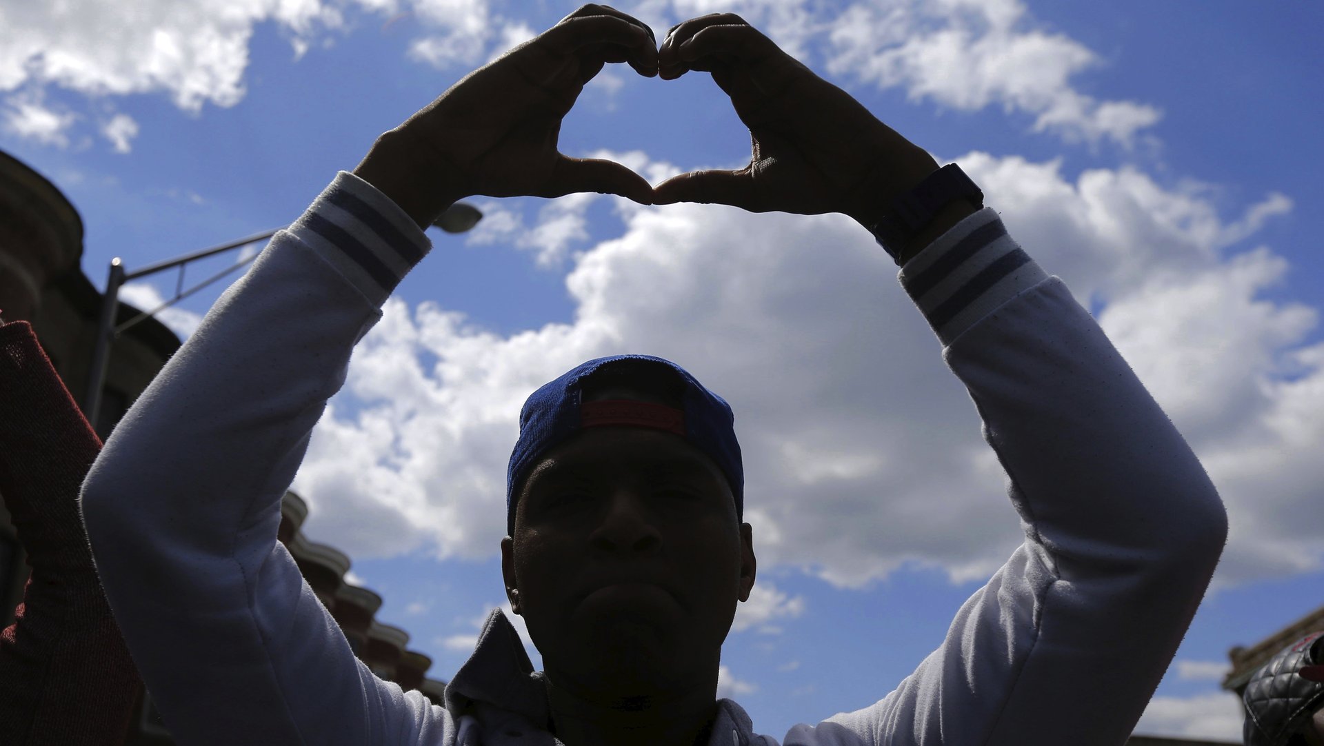 Photos: Baltimore citizens protecting police