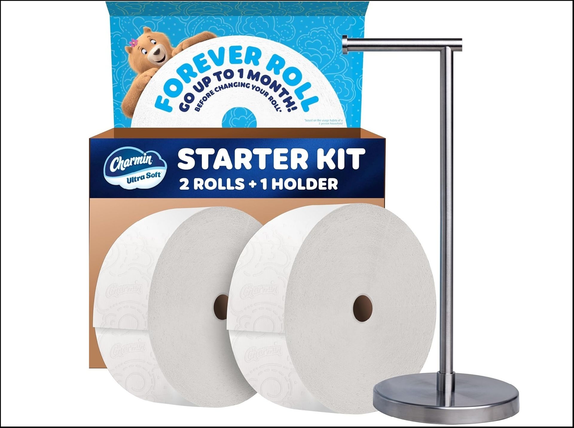 Die neue Toilettenpapierrolle von Charmin hält einen ganzen Monat und ist so hoch wie das Washington Monument.