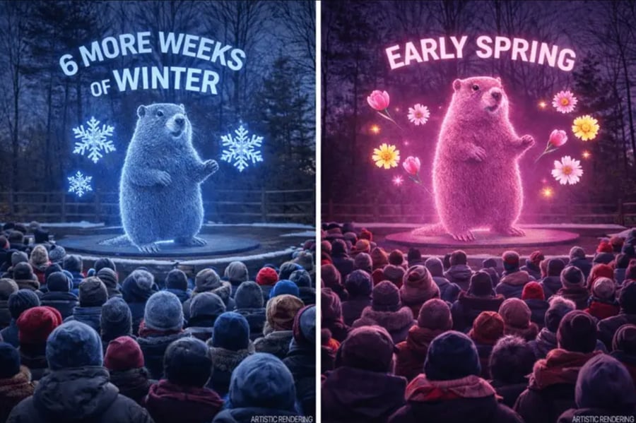 PETA fordert, dass Punxsutawney Phil durch ein Hologramm ersetzt wird.