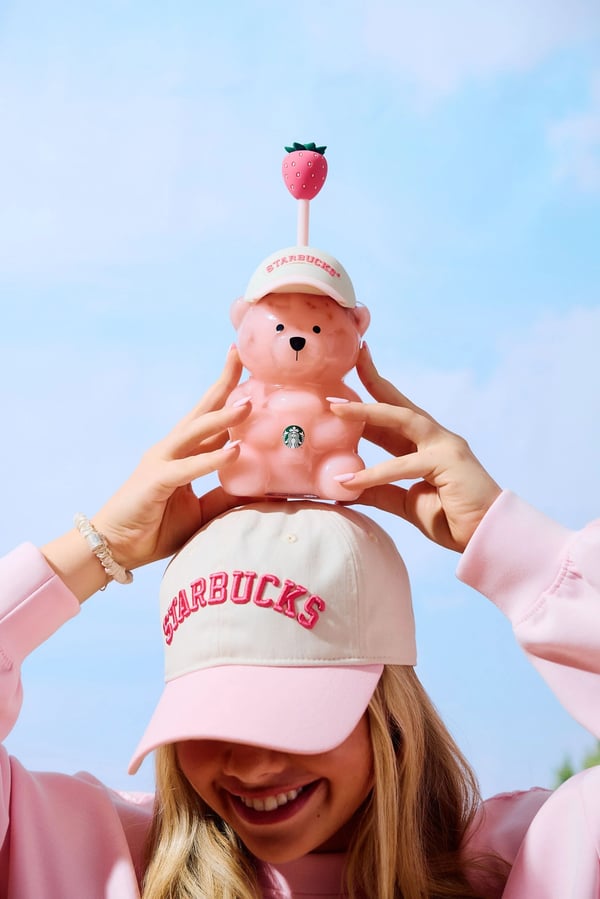 Starbucks is dropping a pink version of its viral bear-shaped collectible cup this summer